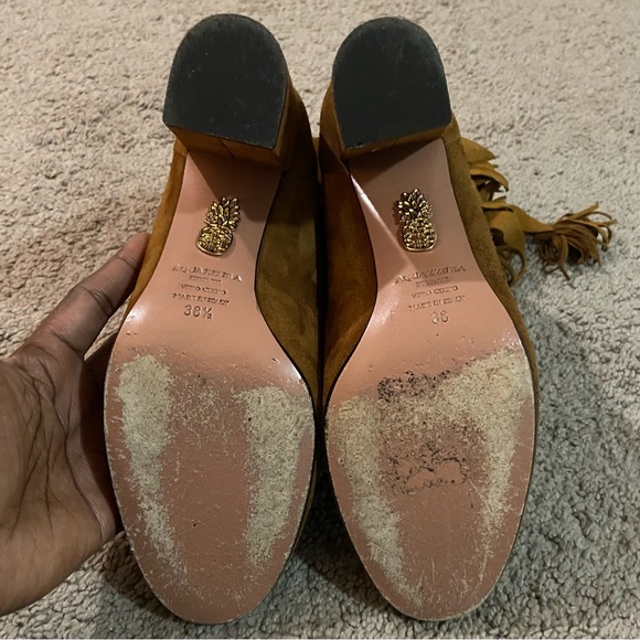 Aquazzura Suede Fringe Booties - Picture 6 of 17